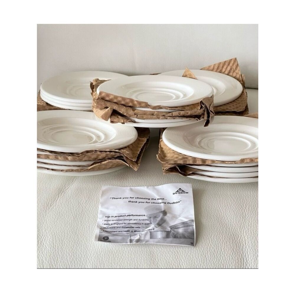 New in Box DUDSON 24 Pieces (2 Dozen) EP205 6.25”Round Evo Plate - Ceramic Pearl